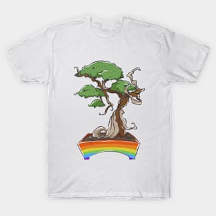 Rainbow pride bonsai tree T-Shirt